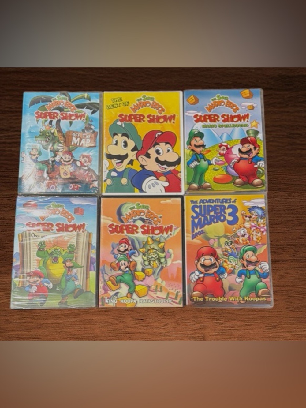 THE SUPER MÁRIO BROS LOT OF 6 DVDS. 5 PRE-OWNED -1 NEW.
